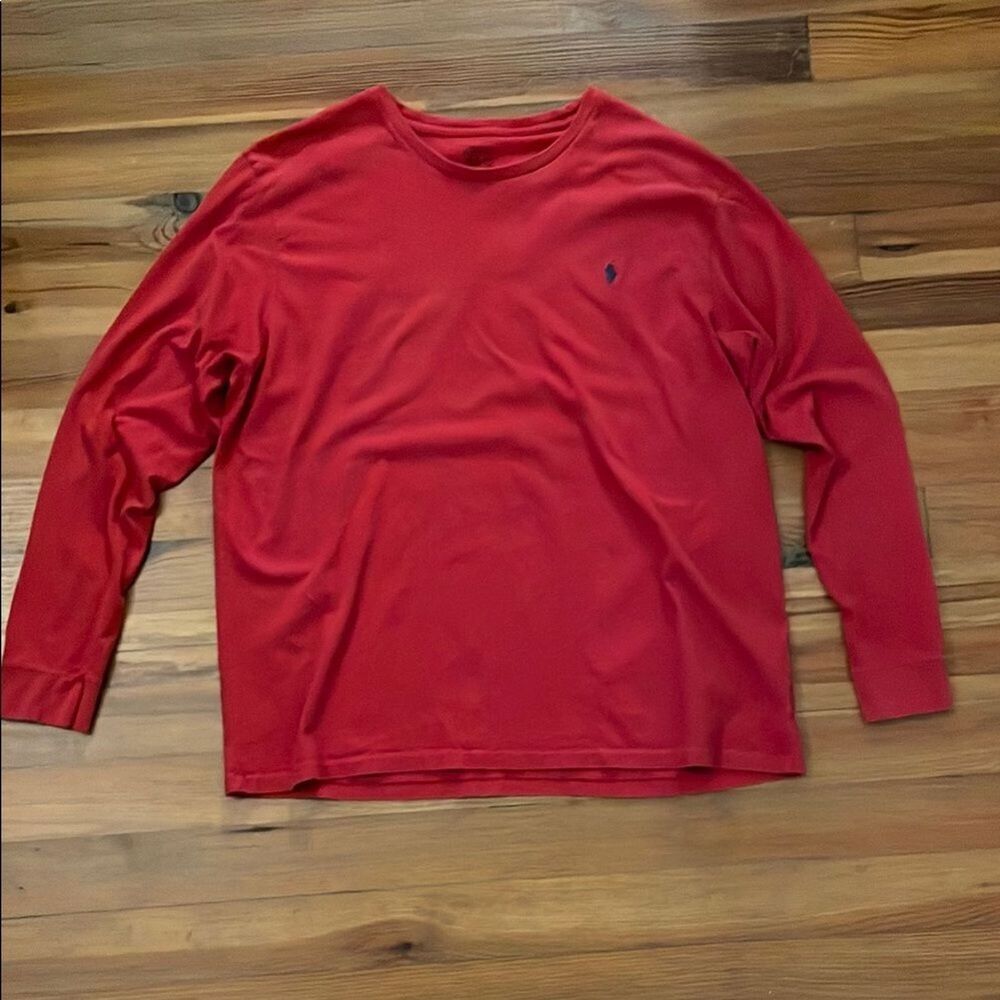 Polo Ralph Lauren Red Long Sleeve T-Shirt Mens Size XXL Cotton Preppy Casual - Picture 3 of 9